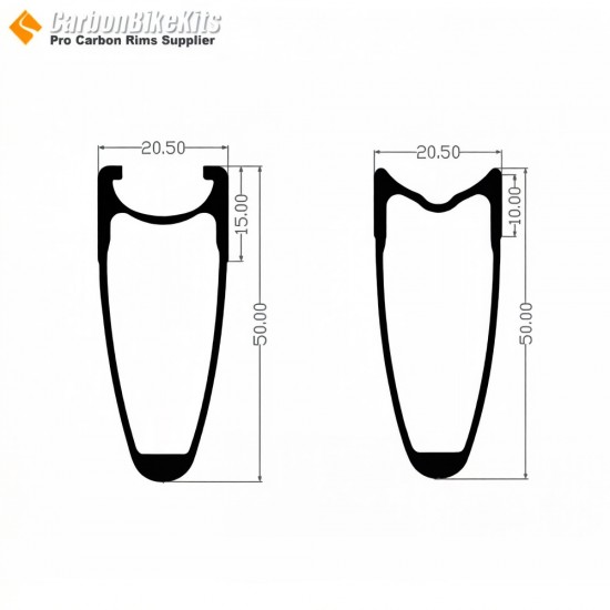 Cerchi per Bici da Strada 700C 50x20.5mm Clincher / Tubolare